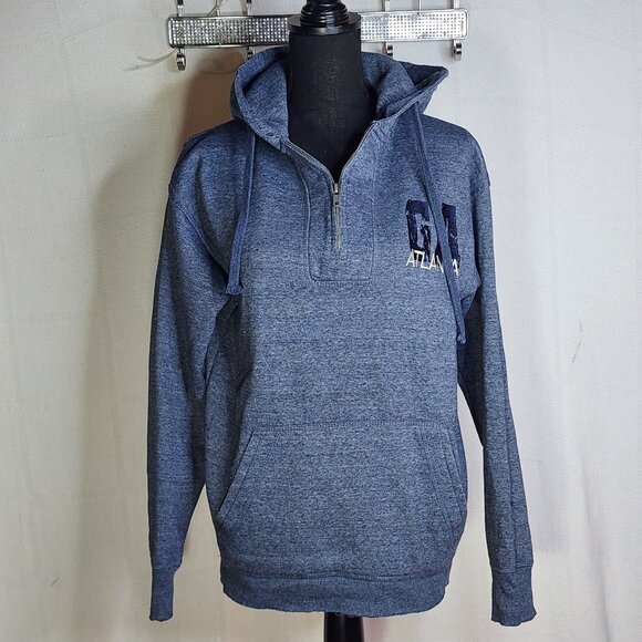 Ragwear U.S.A. Cotton Poly LS 1/4 Zip Pullover Atlanta GA Fleece Lined Hoodie M - Picture 1 of 16